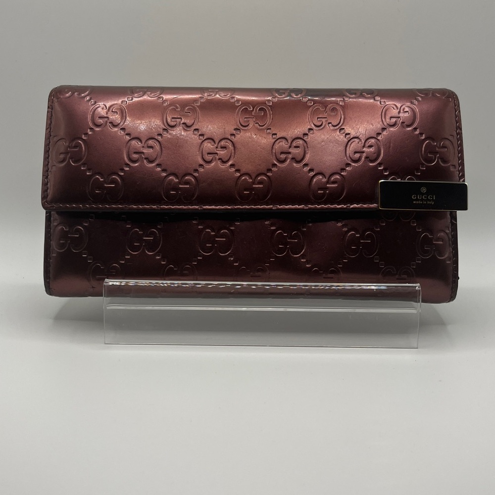 Gucci Guccissima Metallic Leather Long Wallet